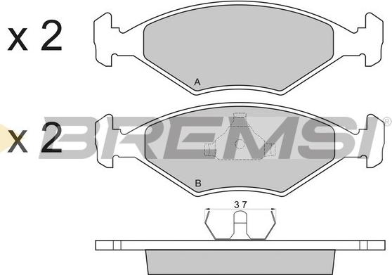 Bremsi BP2822 - Гальмівні колодки, дискові гальма autocars.com.ua