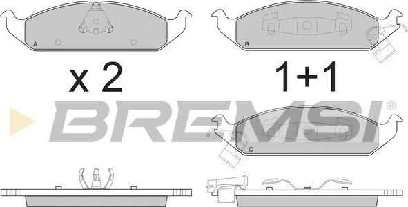 Bremsi BP2837 - Гальмівні колодки, дискові гальма autocars.com.ua