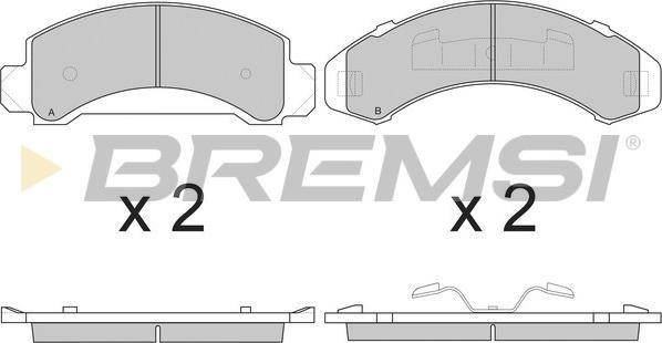 Bremsi BP2840 - Тормозные колодки, дисковые, комплект autodnr.net