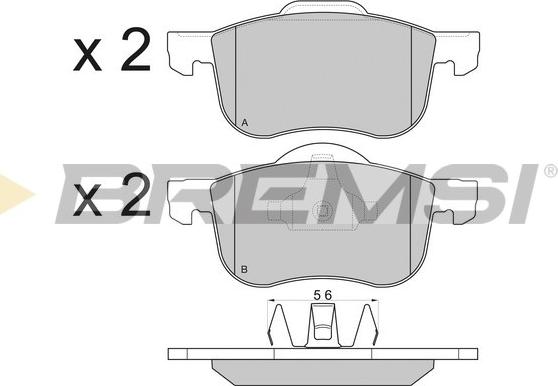 Bremsi BP2842 - Тормозные колодки, дисковые, комплект autodnr.net