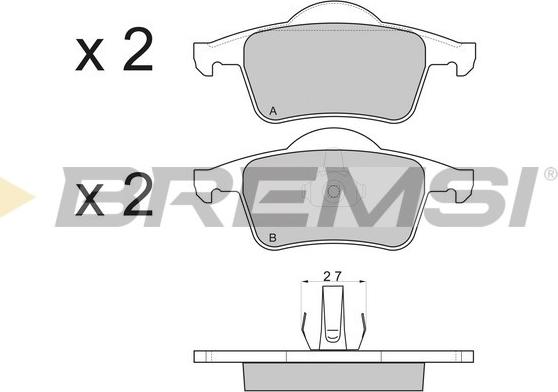 Bremsi BP2843 - Тормозные колодки, дисковые, комплект autodnr.net