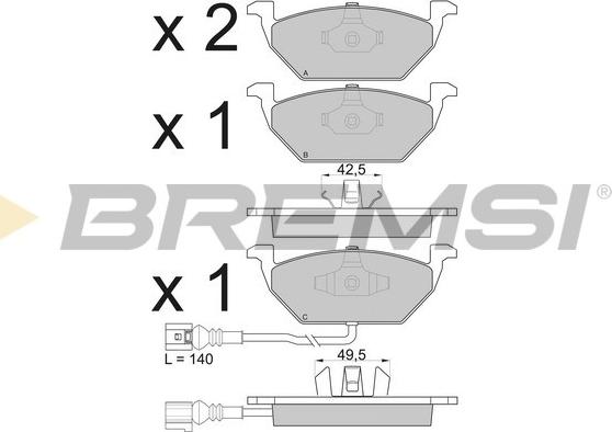 Bremsi BP2848 - Тормозные колодки, дисковые, комплект autodnr.net