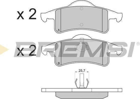 Bremsi BP2855 - Гальмівні колодки, дискові гальма autocars.com.ua