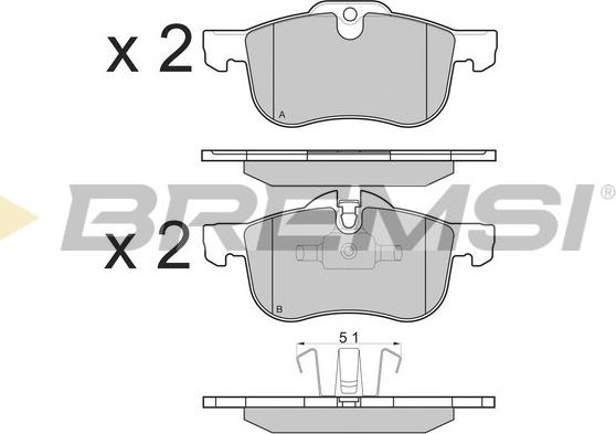 Bremsi BP2878 - Гальмівні колодки, дискові гальма autocars.com.ua