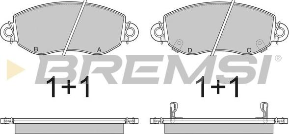 Bremsi BP2887 - Гальмівні колодки перед. Transit V184 00-06 RWD autocars.com.ua