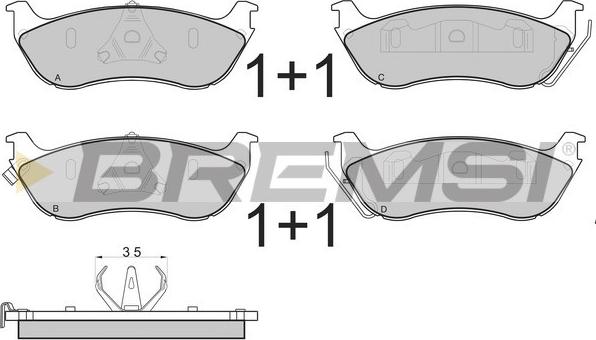 Bremsi BP2892 - Гальмівні колодки, дискові гальма autocars.com.ua