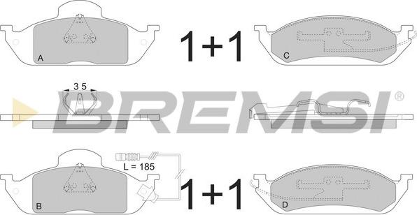 Bremsi BP2897 - Гальмівні колодки, дискові гальма autocars.com.ua