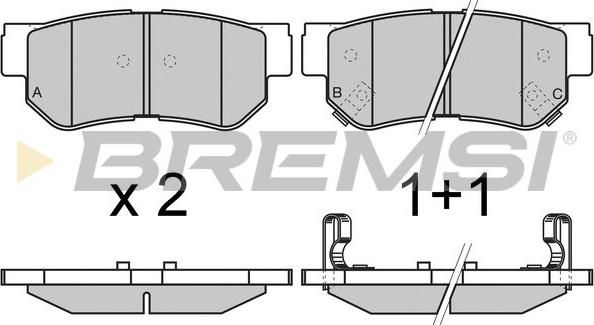 Bremsi BP2966 - Тормозные колодки, дисковые, комплект autodnr.net