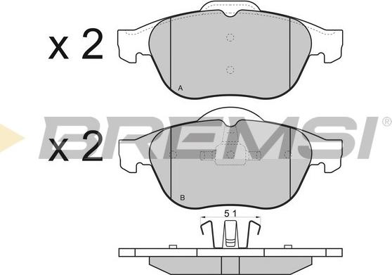 Bremsi BP2970 - Тормозные колодки, дисковые, комплект autodnr.net