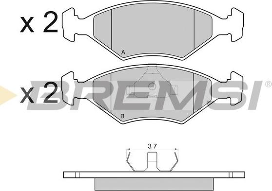 Bremsi BP2977 - Гальмівні колодки, дискові гальма autocars.com.ua