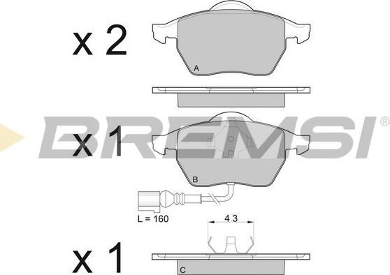 Bremsi BP2984 - Тормозные колодки, дисковые, комплект autodnr.net