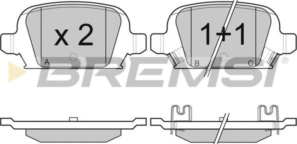 Bremsi BP2987 - Гальмівні колодки, дискові гальма autocars.com.ua