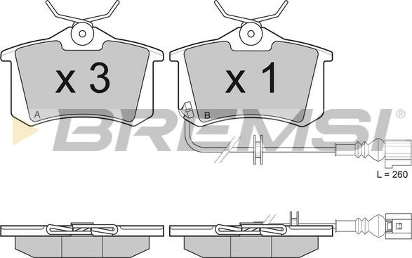 Bremsi BP3005 - Тормозные колодки, дисковые, комплект autodnr.net