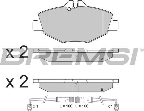 Bremsi BP3020 - Тормозные колодки, дисковые, комплект autodnr.net