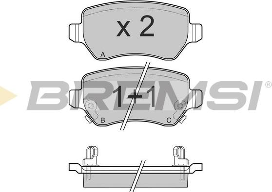 Bremsi BP3027 - Гальмівні колодки, дискові гальма autocars.com.ua