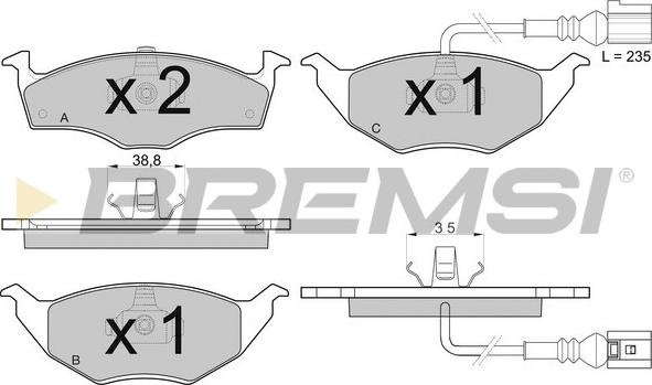 Bremsi BP3032 - Тормозные колодки, дисковые, комплект autodnr.net