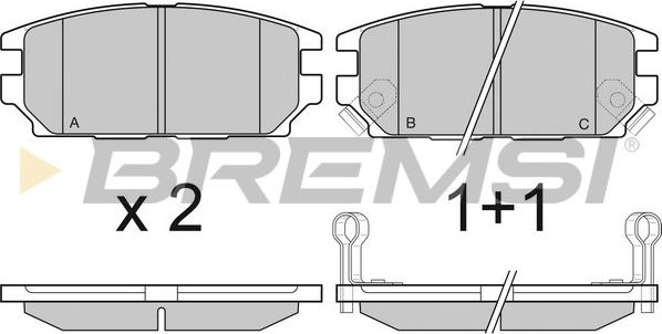 Bremsi BP3034 - Гальмівні колодки, дискові гальма autocars.com.ua