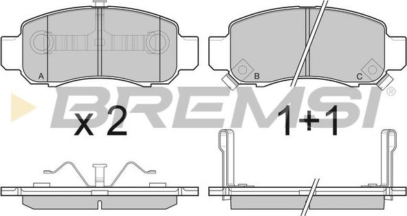 Bremsi BP3041 - Тормозные колодки, дисковые, комплект autodnr.net