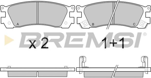 Bremsi BP3045 - Тормозные колодки, дисковые, комплект autodnr.net