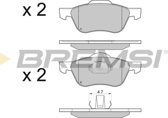 Bremsi BP3048 - Гальмівні колодки, дискові гальма autocars.com.ua