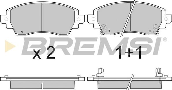 Bremsi BP3053 - Гальмівні колодки, дискові гальма autocars.com.ua