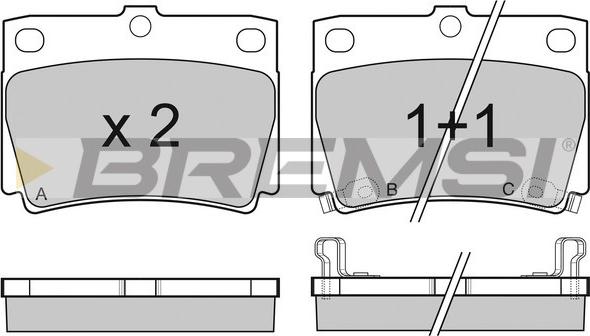 Bremsi BP3057 - Гальмівні колодки, дискові гальма autocars.com.ua