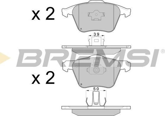 Bremsi BP3062 - Гальмівні колодки, дискові гальма autocars.com.ua