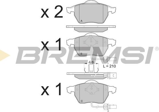 Bremsi BP3071 - Гальмівні колодки, дискові гальма autocars.com.ua
