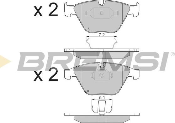 Bremsi BP3073 - Гальмівні колодки, дискові гальма autocars.com.ua