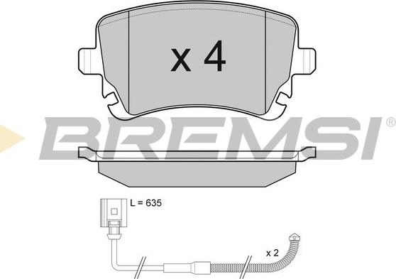 Bremsi BP3087 - Гальмівні колодки, дискові гальма autocars.com.ua