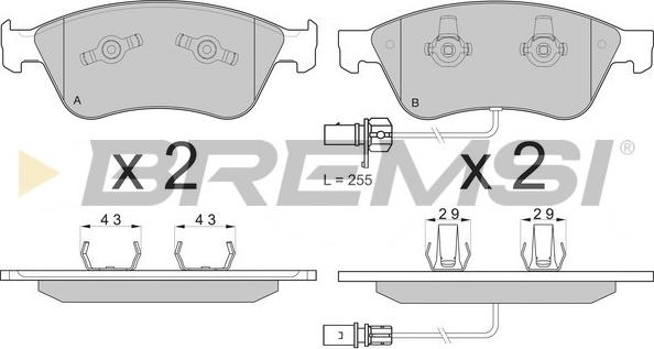 Bremsi BP3137 - Гальмівні колодки, дискові гальма autocars.com.ua