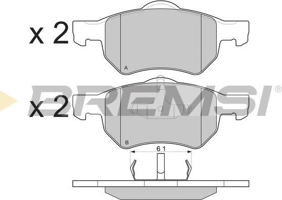 Bremsi BP3219 - Гальмівні колодки, дискові гальма autocars.com.ua