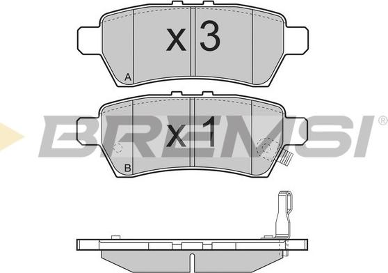 Bremsi BP3257 - Гальмівні колодки, дискові гальма autocars.com.ua