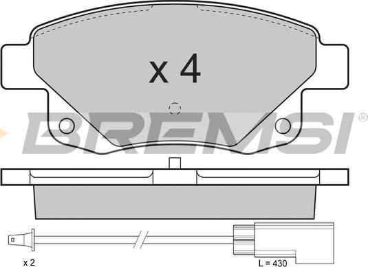 Bremsi BP3275 - Гальмівні колодки, дискові гальма autocars.com.ua