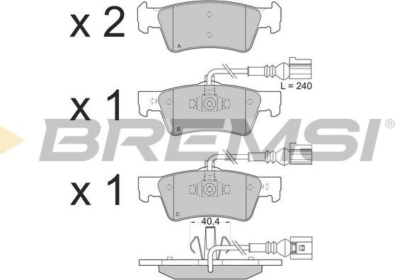 Bremsi BP3282 - Гальмівні колодки, дискові гальма autocars.com.ua