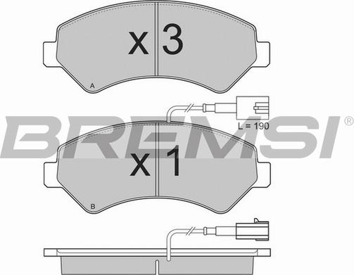 Bremsi BP3323TR - Тормозные колодки, дисковые, комплект autodnr.net