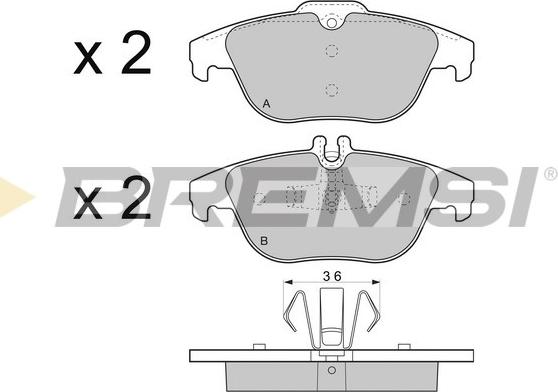 Bremsi BP3328 - Тормозные колодки, дисковые, комплект autodnr.net