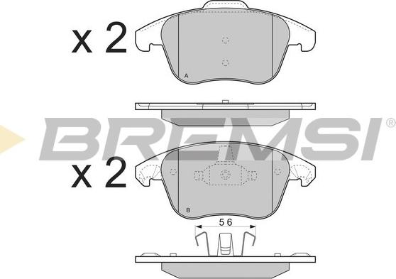 Bremsi BP3330 - Гальмівні колодки, дискові гальма autocars.com.ua