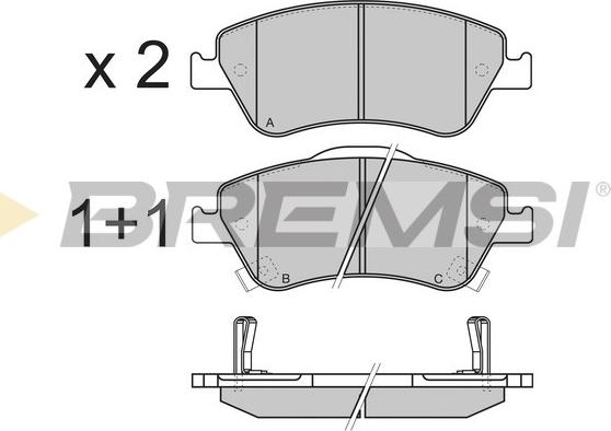 Bremsi BP3340 - Гальмівні колодки, дискові гальма autocars.com.ua