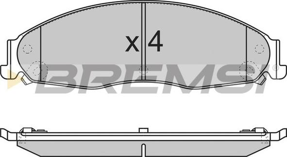 Bremsi BP3344 - Тормозные колодки, дисковые, комплект autodnr.net