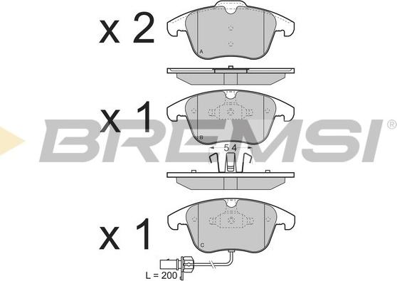 Bremsi BP3348 - Гальмівні колодки, дискові гальма autocars.com.ua