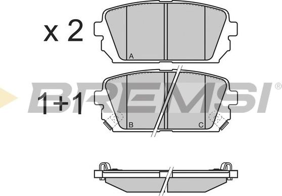 Bremsi BP3359 - Тормозные колодки, дисковые, комплект autodnr.net