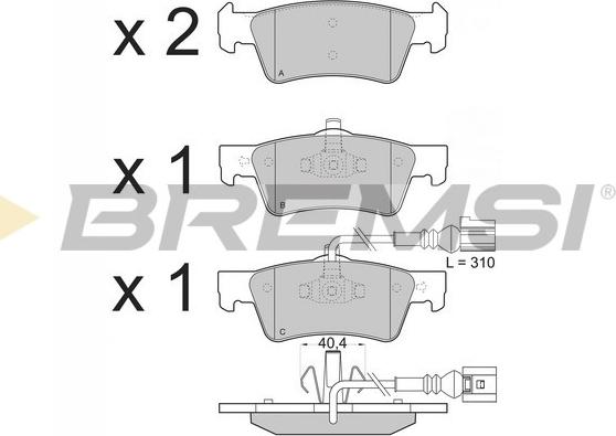 Bremsi BP3372 - Гальмівні колодки, дискові гальма autocars.com.ua