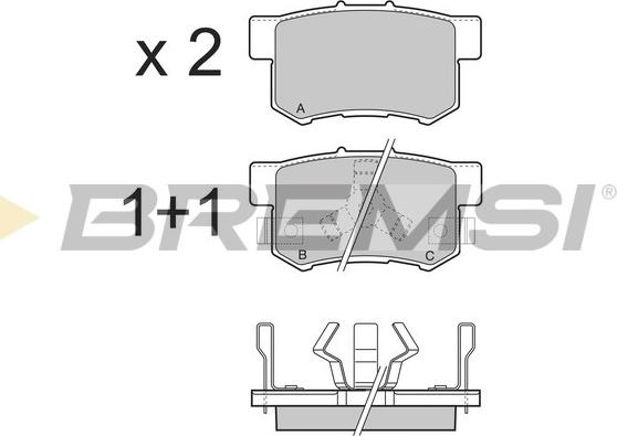 Bremsi BP3374 - Тормозные колодки зад. Honda Accord VIII-CR-V 01-06 08- akebono autocars.com.ua