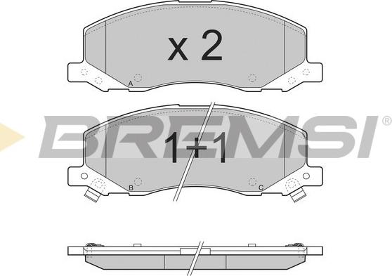 Bremsi BP3378 - Тормозные колодки, дисковые, комплект autodnr.net