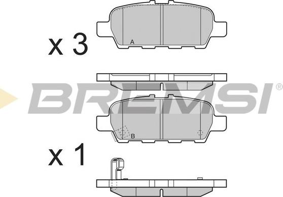 Bremsi BP3395 - Тормозные колодки, дисковые, комплект autodnr.net