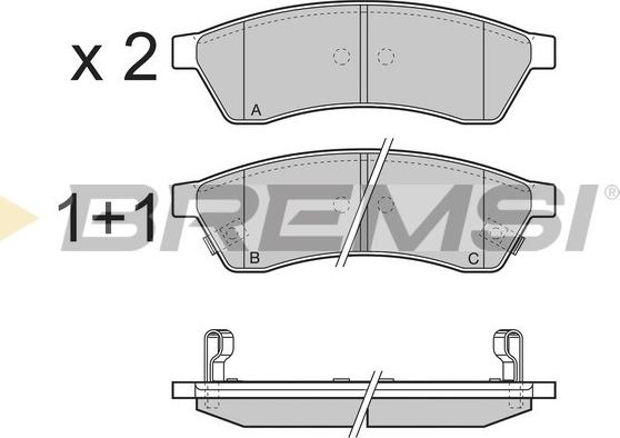 Bremsi BP3400 - Гальмівні колодки, дискові гальма autocars.com.ua