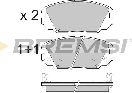 Bremsi BP3401 - Гальмівні колодки, дискові гальма autocars.com.ua