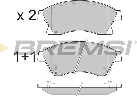 Bremsi BP3404 - Гальмівні колодки, дискові гальма autocars.com.ua