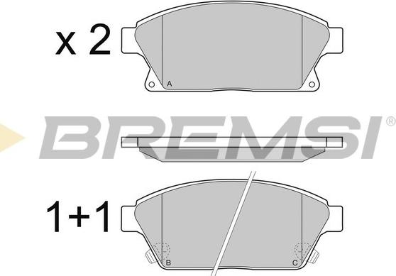 Bremsi BP3405 - Гальмівні колодки, дискові гальма autocars.com.ua